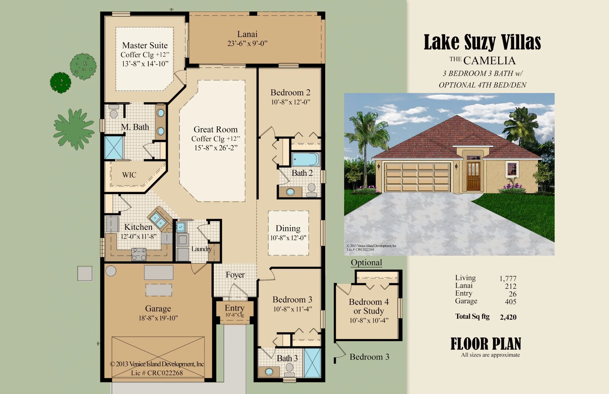 Camelia model home builder brochure — custom home builder sell sheet design