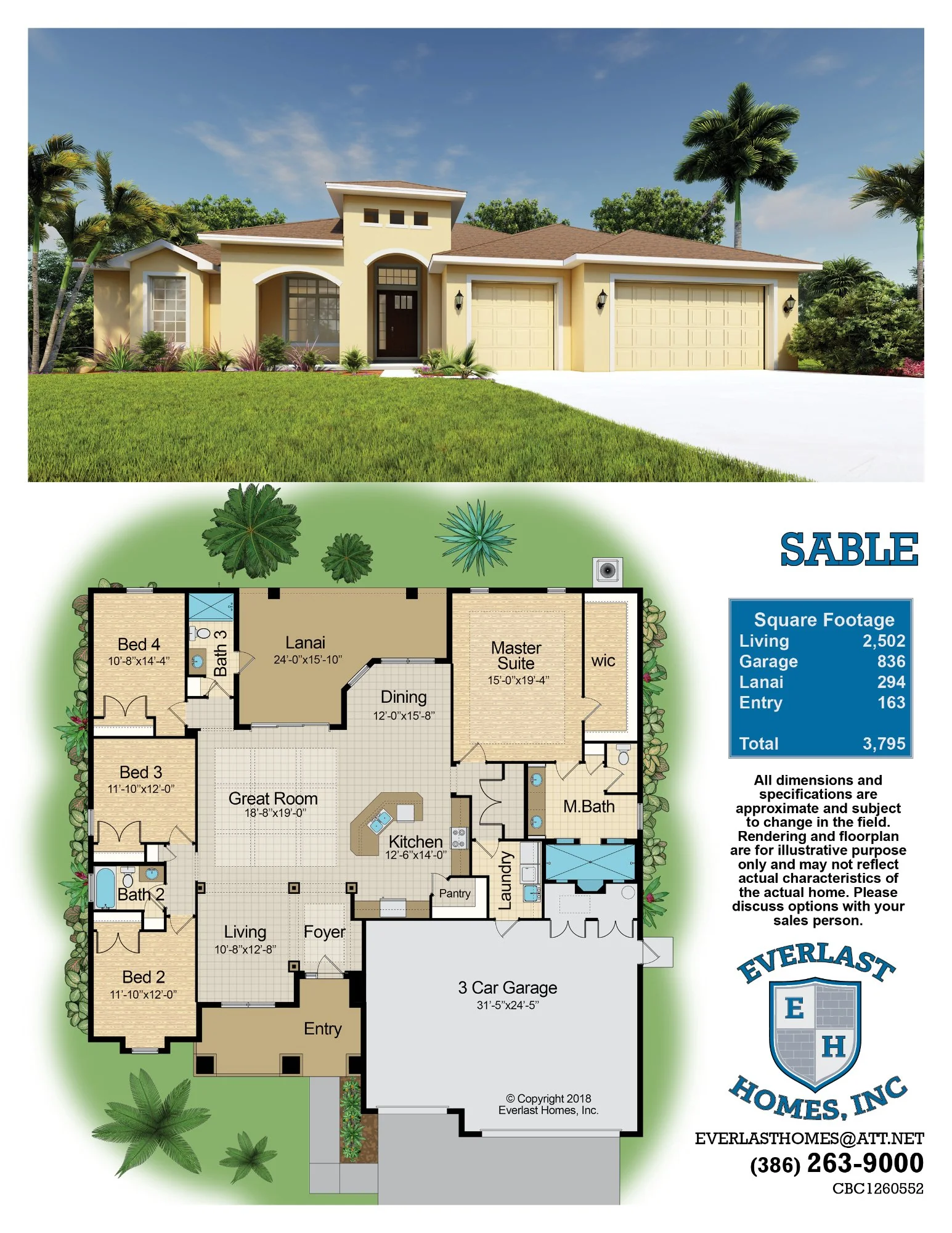 Sable model home builder brochure — homebuilder marketing flyer and sell sheet