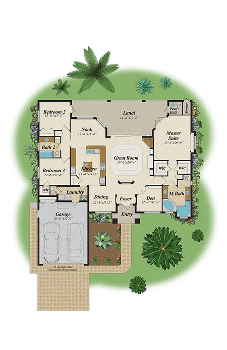 Textured bright tan color floor plan option E — bright finish residential floor plan color scheme