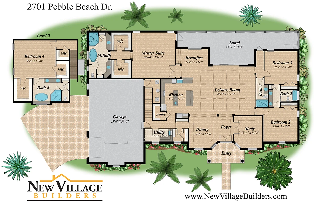 Color floor plan sample 06 — residential floor plan design services for builders and homeowners