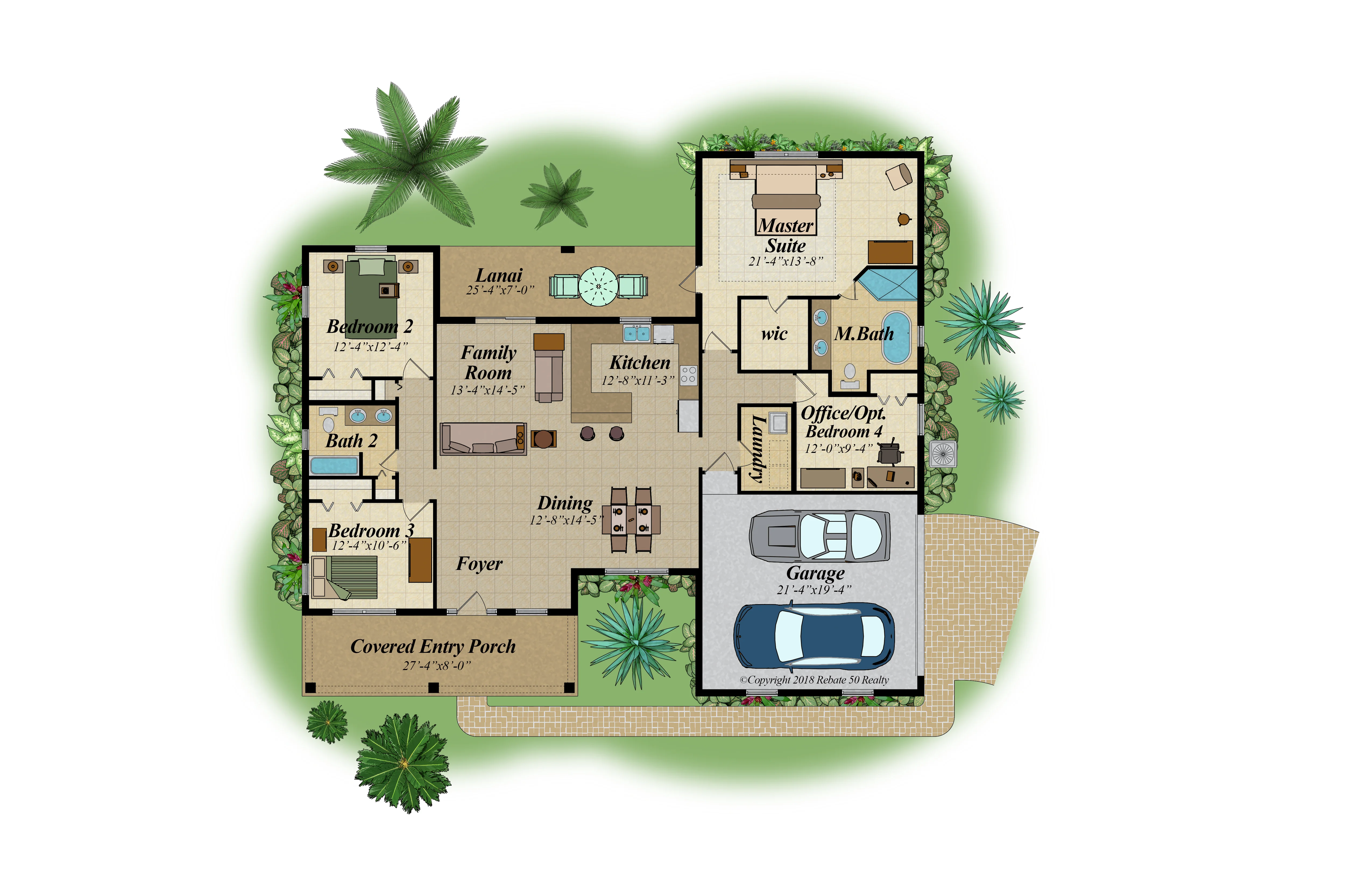 Color floor plan sample 07 — residential floor plan design services for builders and homeowners