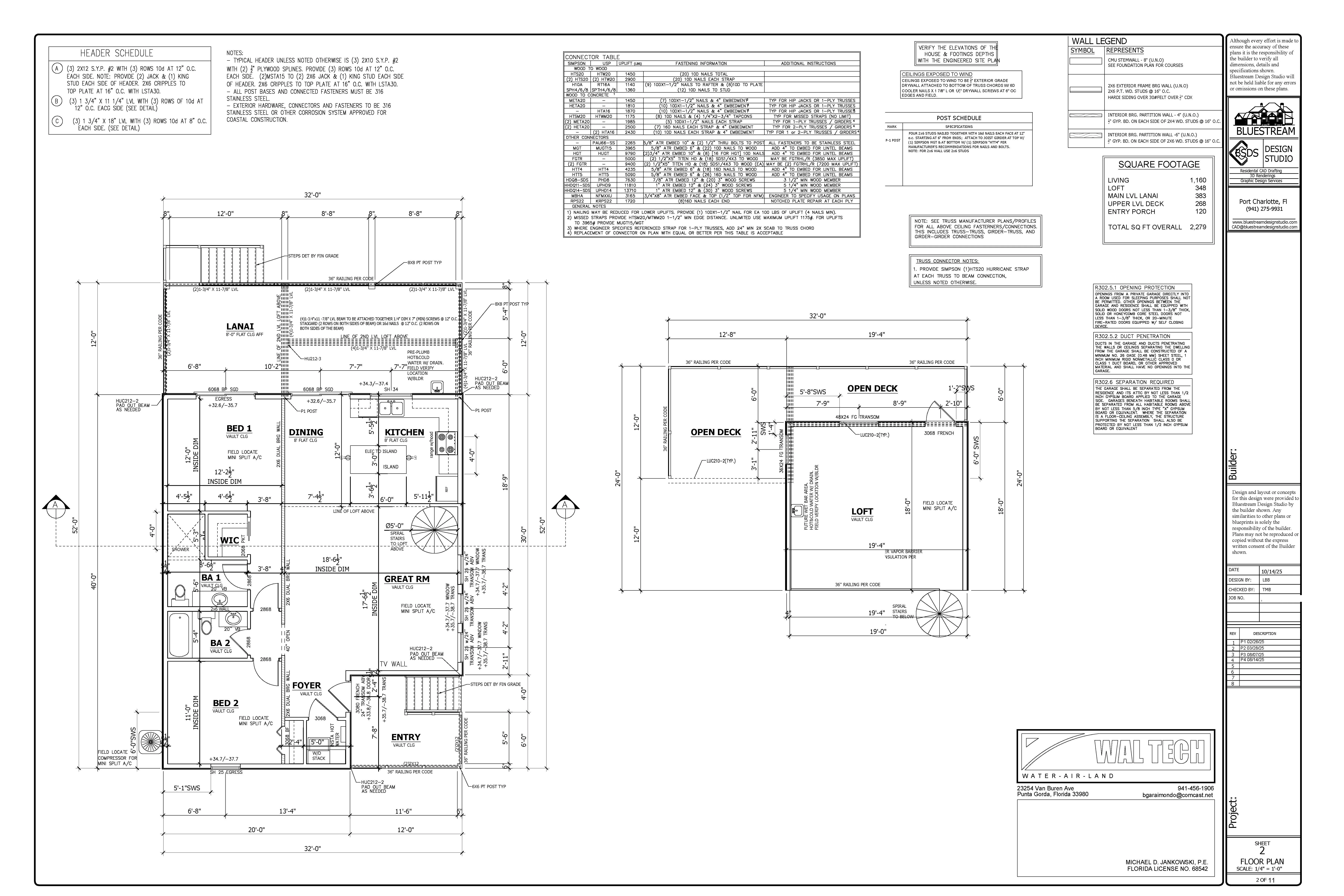 Tiny home ADU floor plan — CAD drafting for Florida accessory dwelling units and small homes